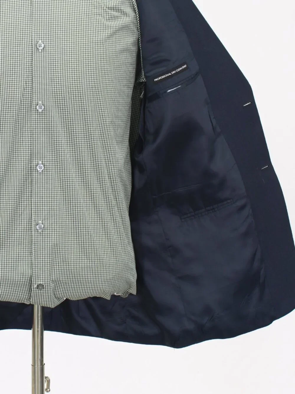 Jones New York 42S 35x28 Navy Full Suit 2-Button Check R962